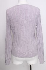 画像2: axes femme / フラワーモチーフ使いニットプル  ラベンダー S-26-09-08-006-AX-TO-AS-ZS (2)