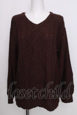 画像1: axes femme / ケーブル編みニット  ブラウン S-26-09-08-009-AX-TO-AS-ZS (1)