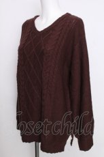 画像3: axes femme / ケーブル編みニット  ブラウン S-26-09-08-009-AX-TO-AS-ZS (3)