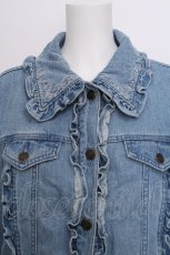 画像3: axes femme / ローズ刺繍フリルデニムジャケット  ブリーチ S-26-09-08-014-AX-TO-HR-ZS (3)