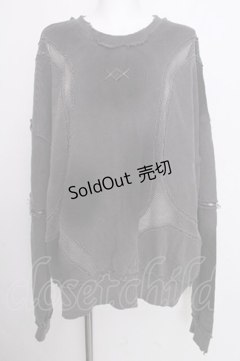 画像1: REFLEM / メッシュラインルーズスウェット  グレー S-26-09-08-016-PU-TO-HR-ZS (1)