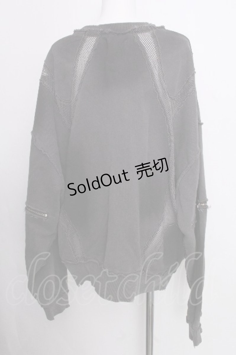 画像2: REFLEM / メッシュラインルーズスウェット  グレー S-26-09-08-016-PU-TO-HR-ZS (2)