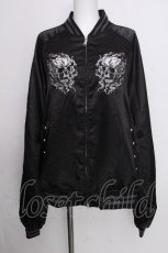 画像1: REFLEM / スカル刺繍闇艶スカジャン  黒 S-26-09-08-019-PU-JA-HR-ZS (1)