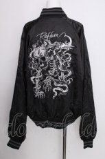 画像2: REFLEM / スカル刺繍闇艶スカジャン  黒 S-26-09-08-019-PU-JA-HR-ZS (2)