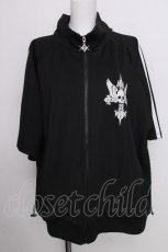 画像1: REFLEM / シャーリング半袖トラックジャケット  黒 S-26-09-08-020-PU-JA-HR-ZS (1)