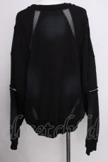 画像2: REFLEM / メッシュラインルーズスウェット  黒 S-26-09-08-021-PU-TO-HR-ZS (2)