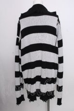 画像2: Amilige / ロゴボーダー変形ZIPニット  黒×白 S-26-09-08-022-PU-TO-TE-ZS (2)