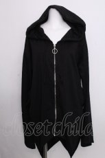 画像1: Drug Honey / バックプリントイレヘムパーカー  黒 S-26-09-08-025-PU-TS-HR-ZS (1)