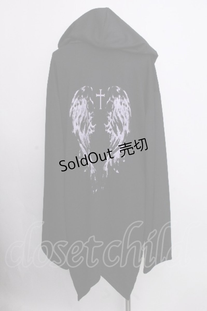 画像2: Drug Honey / バックプリントイレヘムパーカー  黒 S-26-09-08-025-PU-TS-HR-ZS (2)