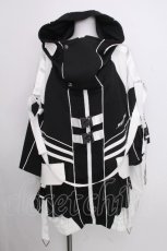 画像1: REFLEM / サイバー切替ハイネックジャージパーカー  黒ｘ白 S-26-09-08-028-PU-TO-HR-ZS (1)