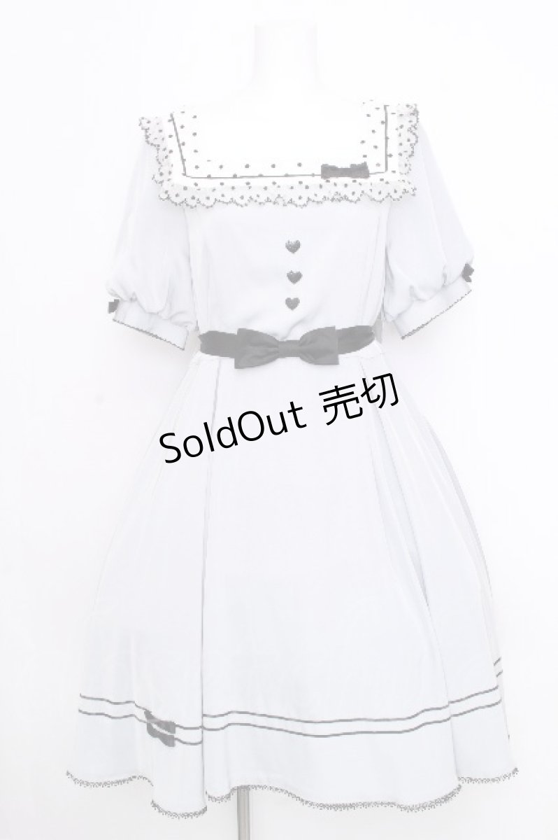 画像1: Dream in July / ドットチュール襟ワンピース M グレー S-26-09-09-035-LO-OP-HR-ZS (1)