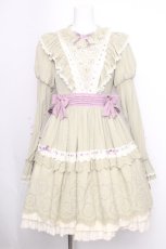 画像1: kint絨球猫洋装 / 静かな谷の孤独な蘭 長袖ワンピース M グリーン S-26-09-09-038-LO-OP-HR-ZS (1)
