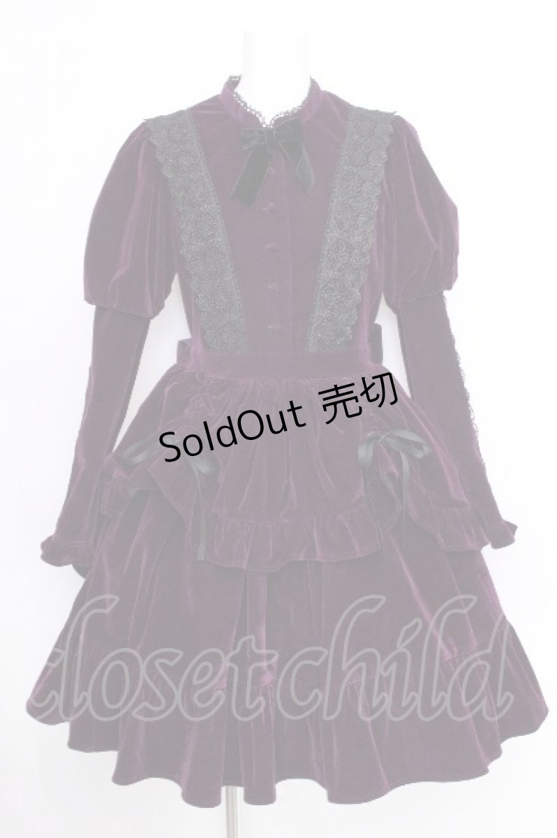 画像1: axes femme kawaii / ベルベットドールワンピース  紫 S-26-09-09-044-AX-OP-HR-ZS (1)