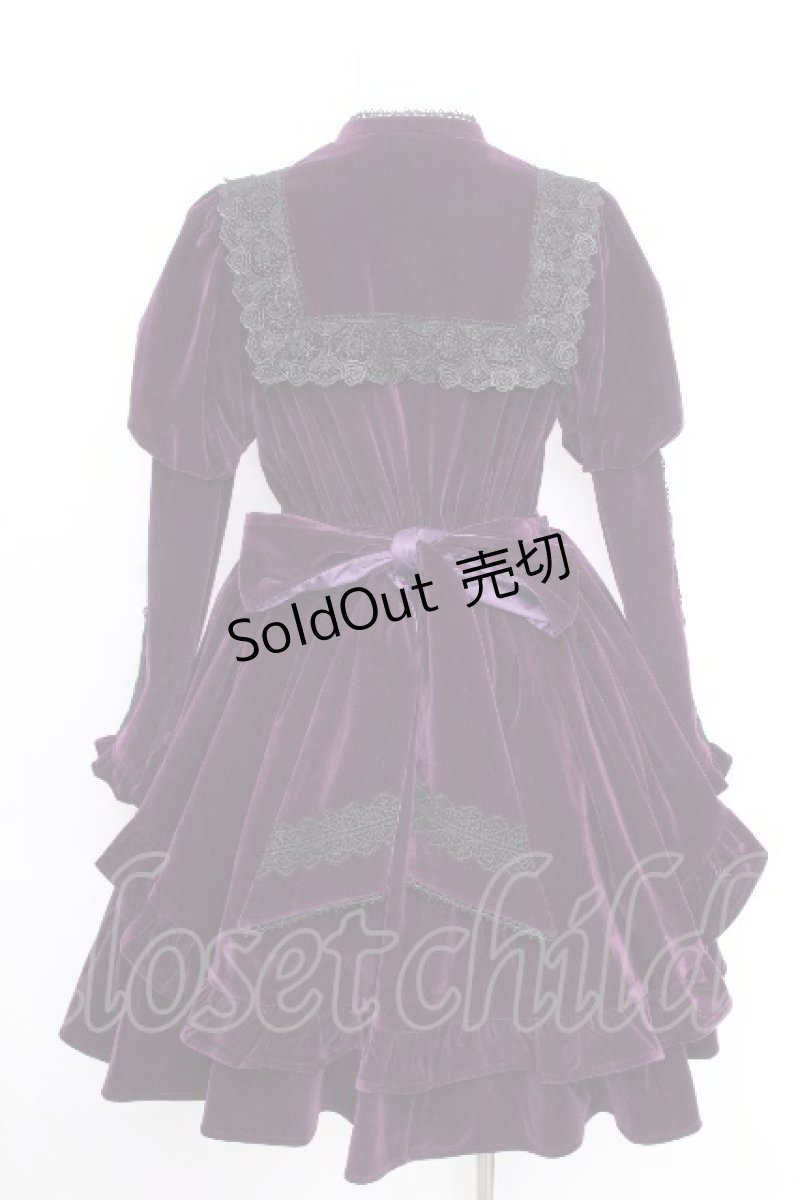 画像2: axes femme kawaii / ベルベットドールワンピース  紫 S-26-09-09-044-AX-OP-HR-ZS (2)