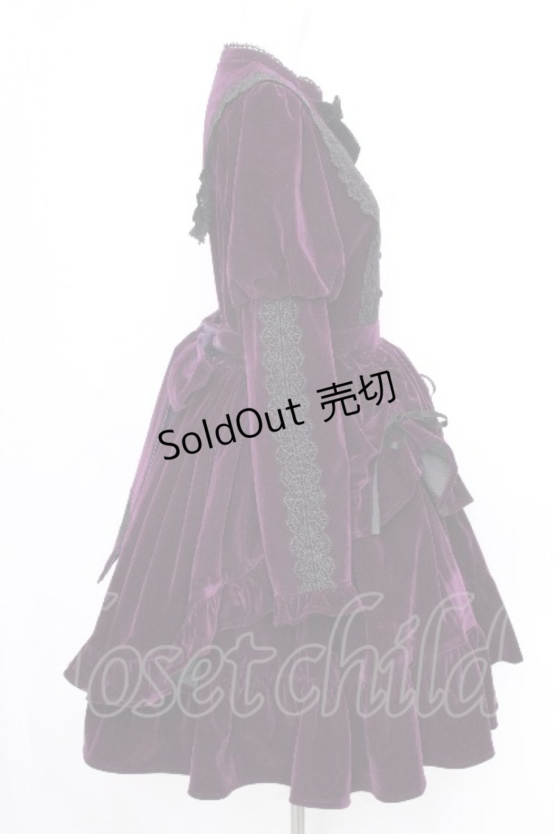 画像3: axes femme kawaii / ベルベットドールワンピース  紫 S-26-09-09-044-AX-OP-HR-ZS (3)