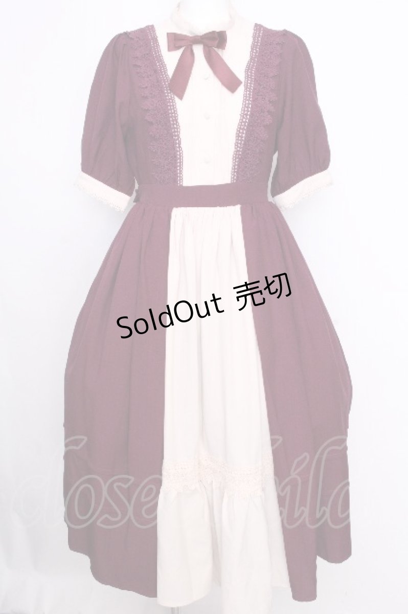 画像1: axes femme kawaii / エレガントドールワンピース M ワイン S-26-09-09-046-AX-OP-AS-ZS (1)