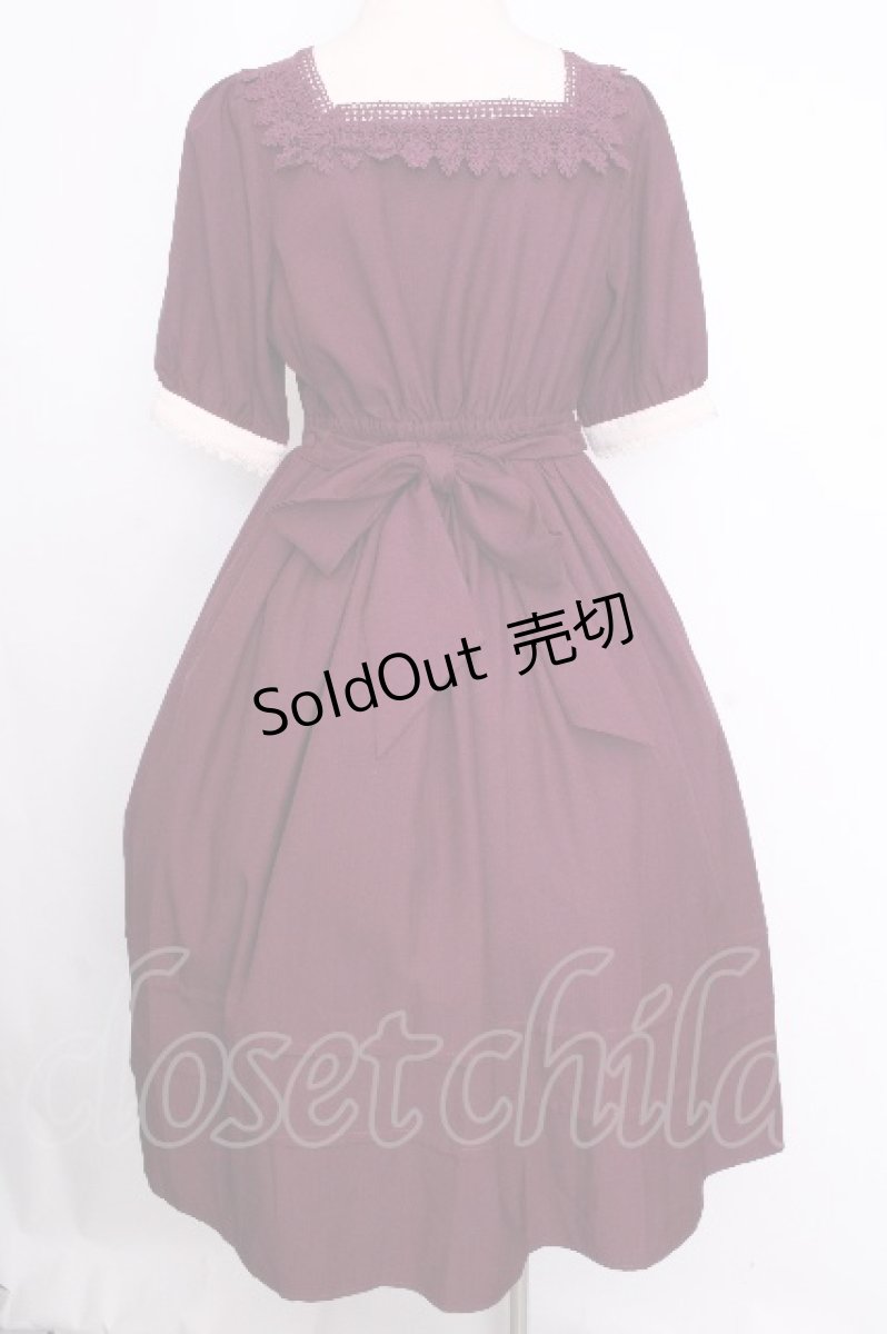 画像2: axes femme kawaii / エレガントドールワンピース M ワイン S-26-09-09-046-AX-OP-AS-ZS (2)
