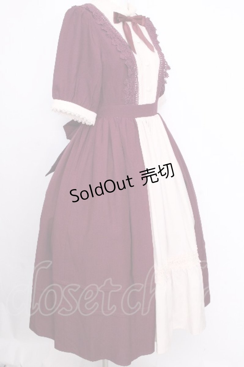 画像3: axes femme kawaii / エレガントドールワンピース M ワイン S-26-09-09-046-AX-OP-AS-ZS (3)