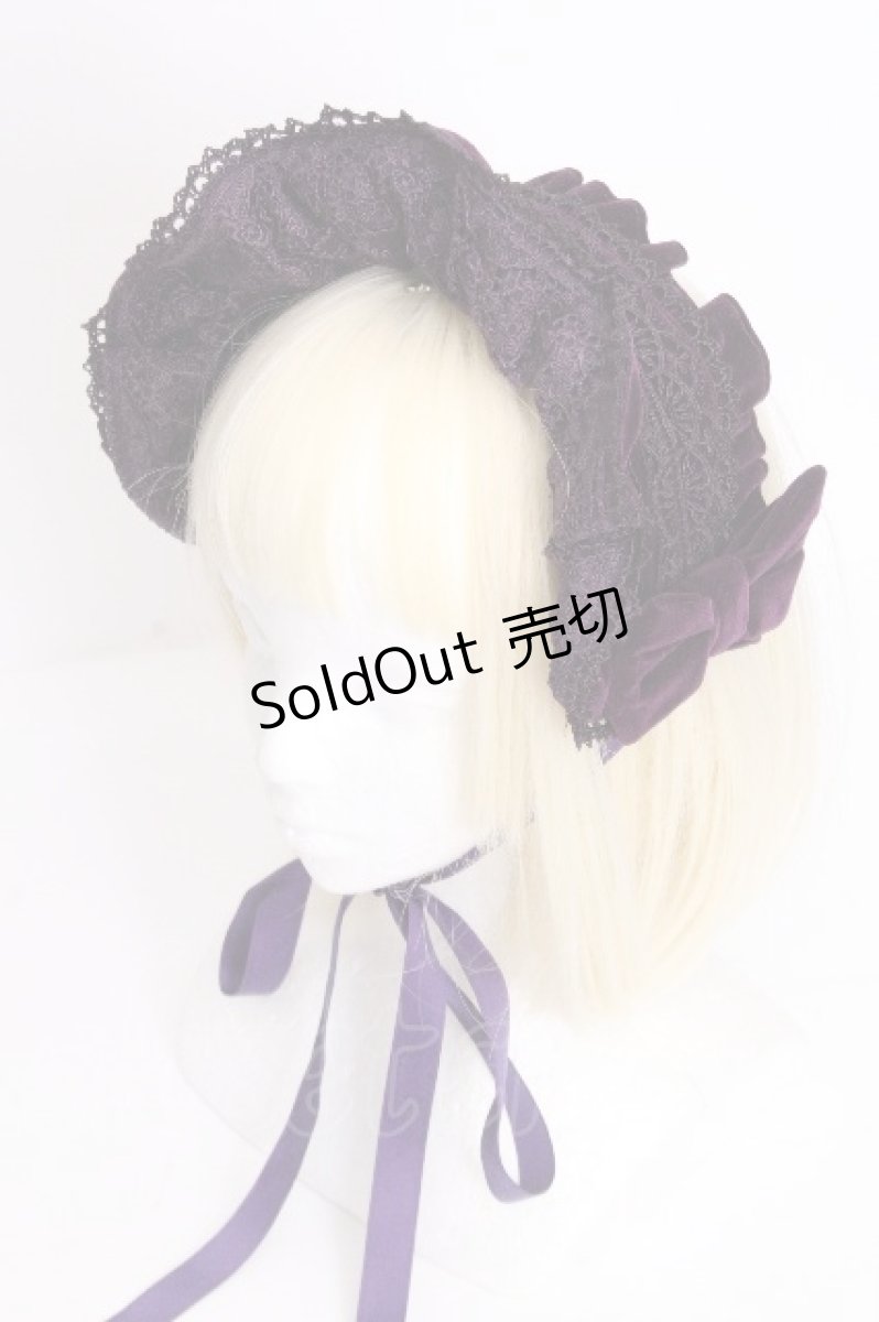 画像1: axes femme kawaii / ベルベットドールハーフボンネット  紫 S-26-09-09-009-AX-AC-HR-ZS (1)