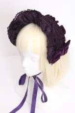 画像1: axes femme kawaii / ベルベットドールハーフボンネット  紫 S-26-09-09-009-AX-AC-HR-ZS (1)