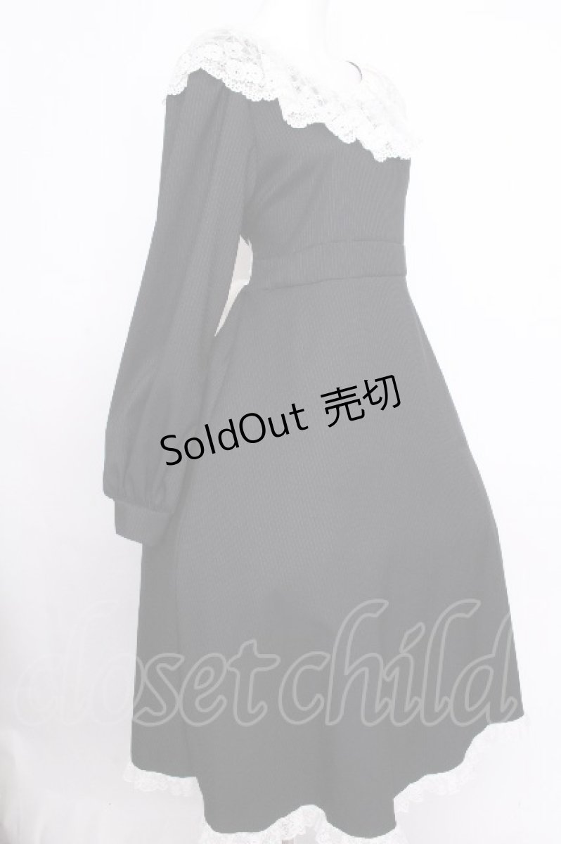 画像3: marcHenTica / ストライプレースワンピース  黒 S-26-09-09-051-LO-OP-HR-ZS (3)