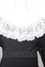 画像4: marcHenTica / ストライプレースワンピース  黒 S-26-09-09-051-LO-OP-HR-ZS (4)