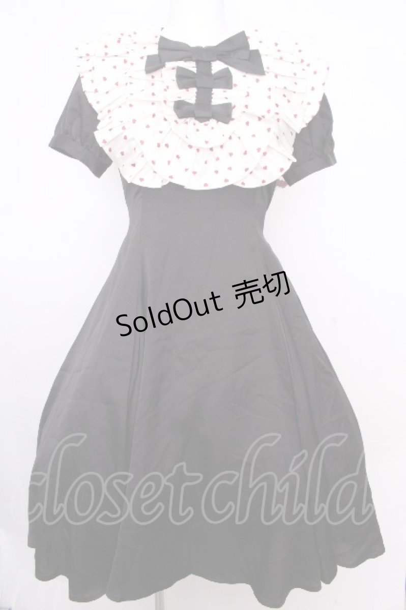 画像1: Sing a Lullaby for You / Heart Shootingワンピース  黒ｘオフ S-26-09-09-054-LO-OP-AS-ZS (1)