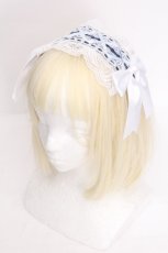 画像1: LOLITA / ヘッドドレス  白ｘ紺 S-26-09-09-004-LO-ZA-AS-ZS (1)