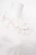 画像3: axes femme / フリル×レースリボンプルオーバー  白 S-26-09-12-031-AX-TO-AS-ZS (3)