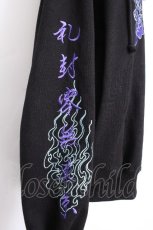 画像3: REFLEM / 鬼火刺繍ZIPパーカー  黒ｘブルー S-26-09-12-044-PU-TO-AS-ZS (3)