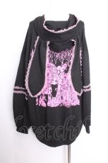 画像3: ACDC RAG / PUNKYバニー ウサミミパーカー  黒ｘピンク S-26-09-12-045-PU-TO-HR-ZS (3)