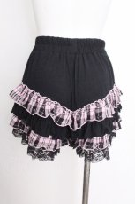 画像2: PUTUMAYO / フリルパンツ  黒ｘピンク S-26-09-12-050-PT-PA-HR-ZS (2)