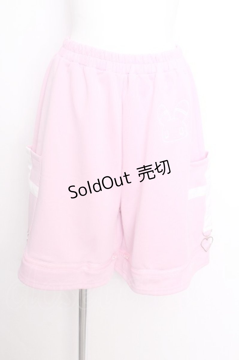 画像1: ACDC RAG / うさたんハーフパンツ  白ｘピンク S-26-09-12-052-PU-PA-HR-ZS (1)