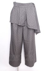 画像1: axes femme / ペプラム風ベルト付パンツ  グレーｘ黒 S-26-09-12-057-AX-PA-AS-ZS (1)