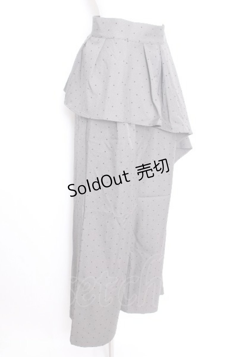 画像2: axes femme / ペプラム風ベルト付パンツ  グレーｘ黒 S-26-09-12-057-AX-PA-AS-ZS (2)