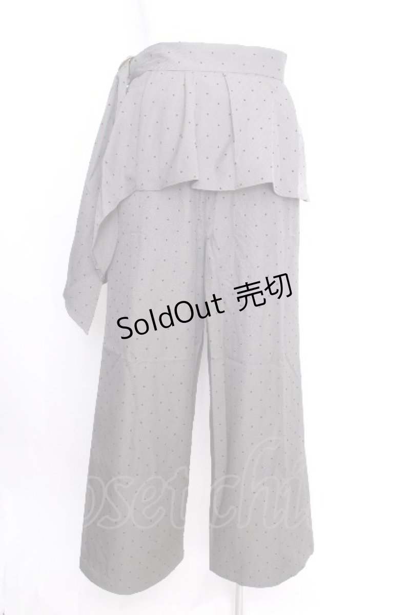 画像3: axes femme / ペプラム風ベルト付パンツ  グレーｘ黒 S-26-09-12-057-AX-PA-AS-ZS (3)