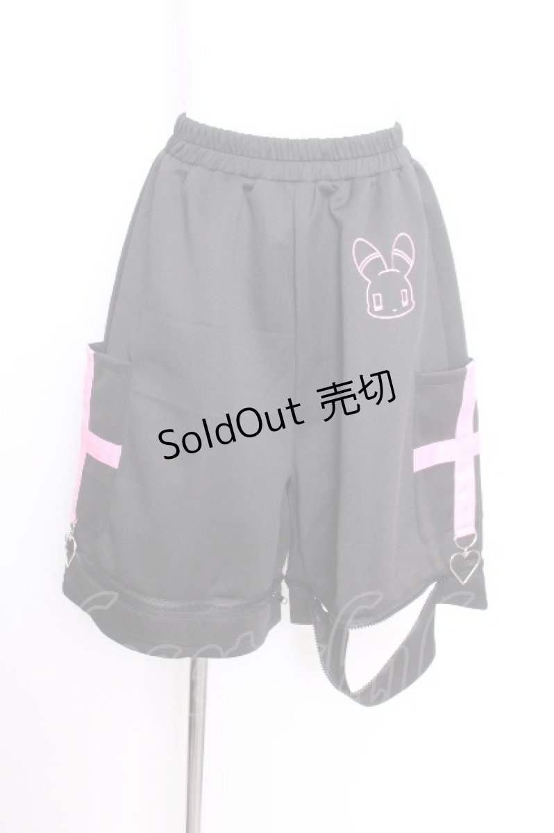 画像1: ACDC RAG / うさたんハーフパンツ  黒ｘピンク S-26-09-12-058-PU-PA-HR-ZS (1)