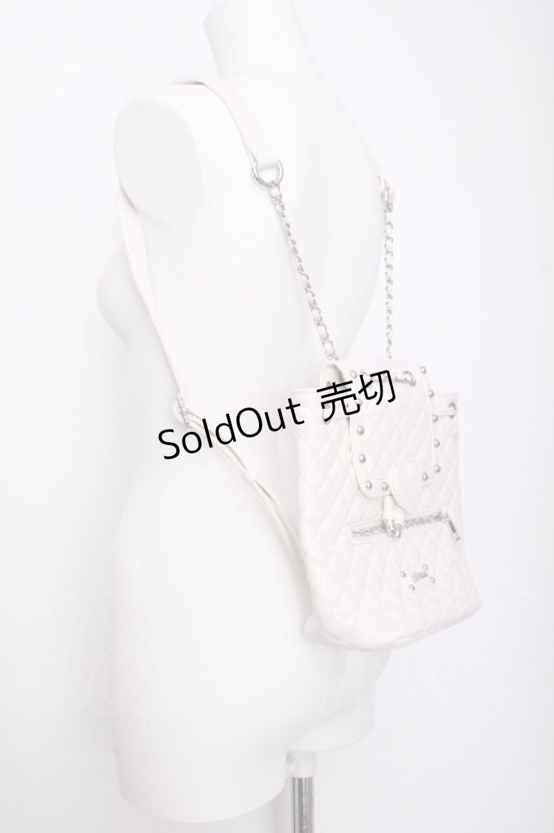 画像2: pium / フロントハートキルティングミニリュック  オフ S-26-09-14-004-LO-BG-HR-ZS (2)