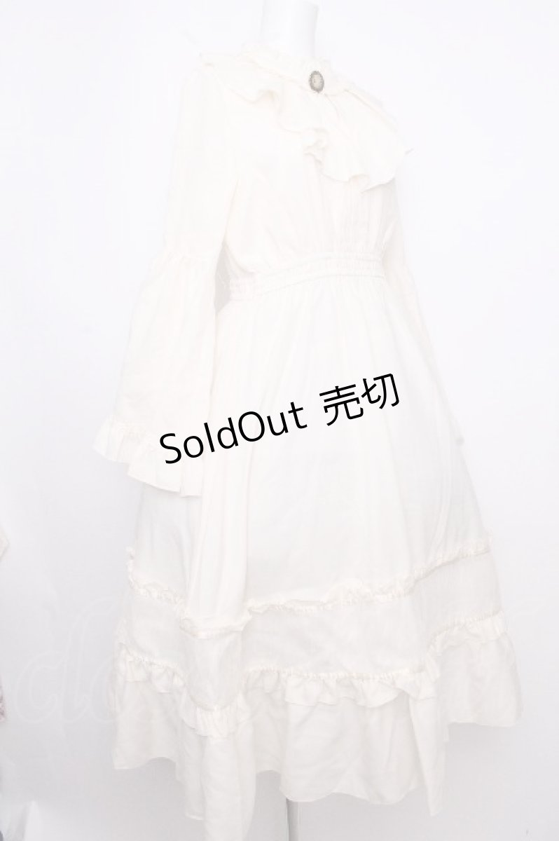 画像2: axes femme / 姫袖風ラッフルフリルワンピース  オフ S-26-09-14-040-AX-OP-HR-ZS (2)