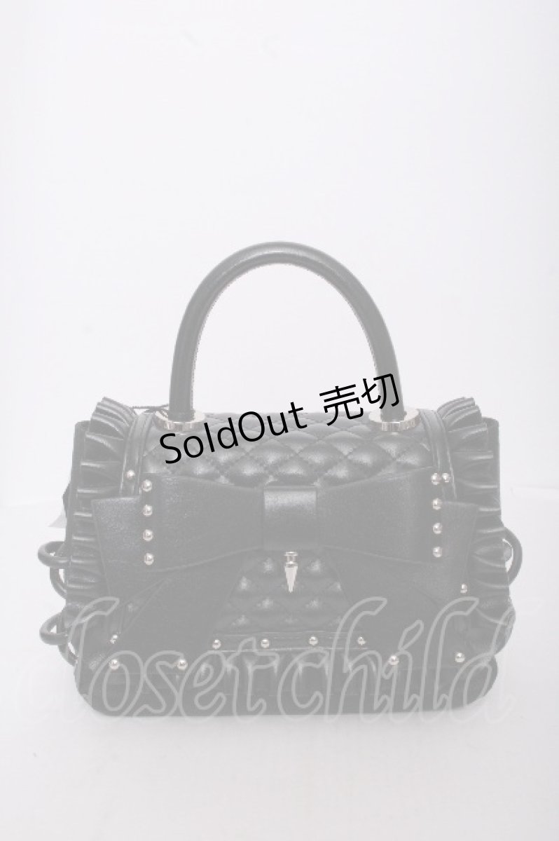 画像1: DimMoire / 微毒リボンハンドバッグ  黒 S-26-09-14-005-PU-BG-HR-ZS (1)