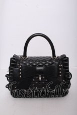 画像1: DimMoire / 微毒リボンハンドバッグ  黒 S-26-09-14-005-PU-BG-HR-ZS (1)