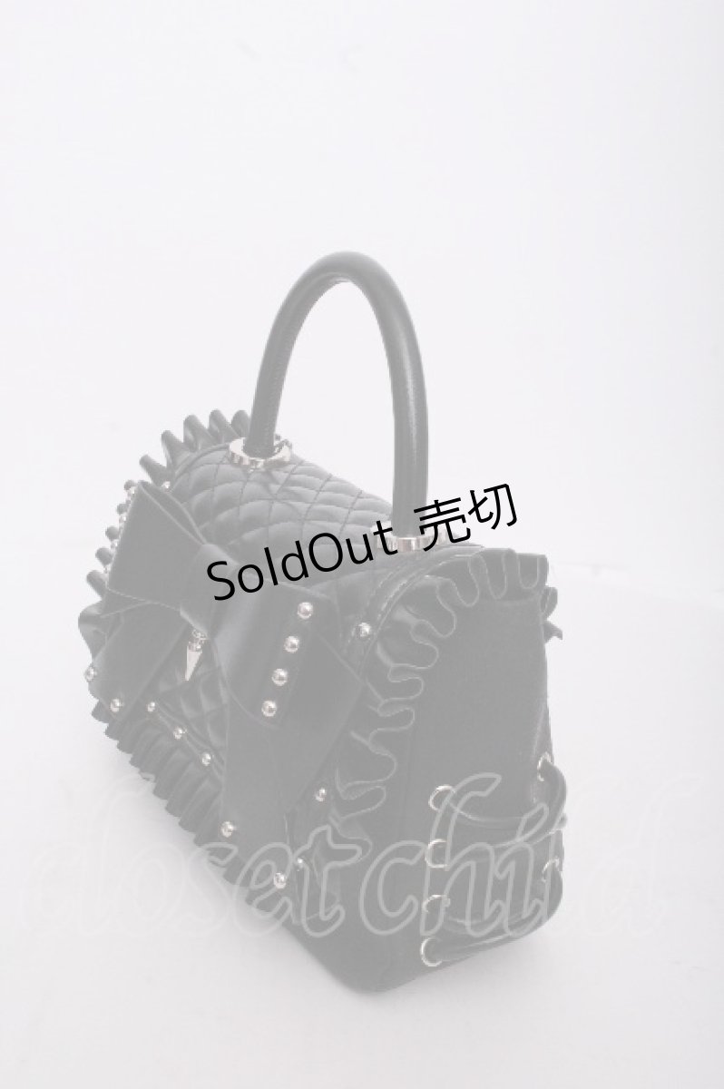 画像2: DimMoire / 微毒リボンハンドバッグ  黒 S-26-09-14-005-PU-BG-HR-ZS (2)