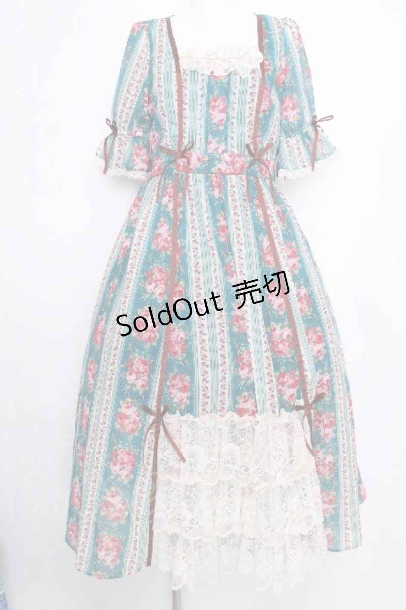 画像1: axes femme / カントリーローズワンピース  グリーン S-26-09-14-054-AX-OP-HR-ZS (1)