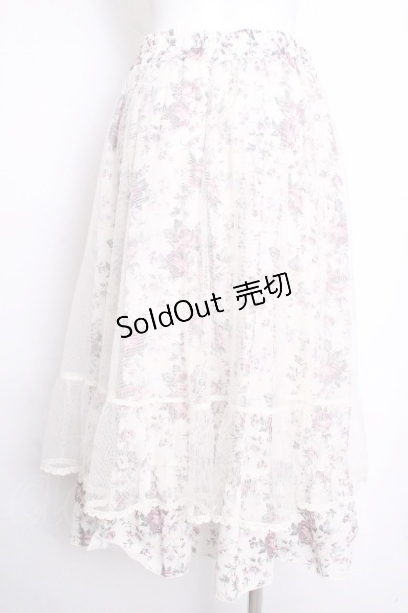 画像2: axes femme / マルチWAYレース花柄スカート  オフｘピンク S-26-09-14-060-AX-SK-HR-ZS (2)