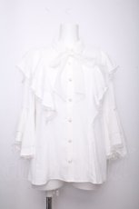 画像1: axes femme / ドットチュールリボン姫袖ブラウス  白 S-26-09-14-012-AX-BL-HR-ZS (1)