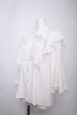 画像2: axes femme / ドットチュールリボン姫袖ブラウス  白 S-26-09-14-012-AX-BL-HR-ZS (2)