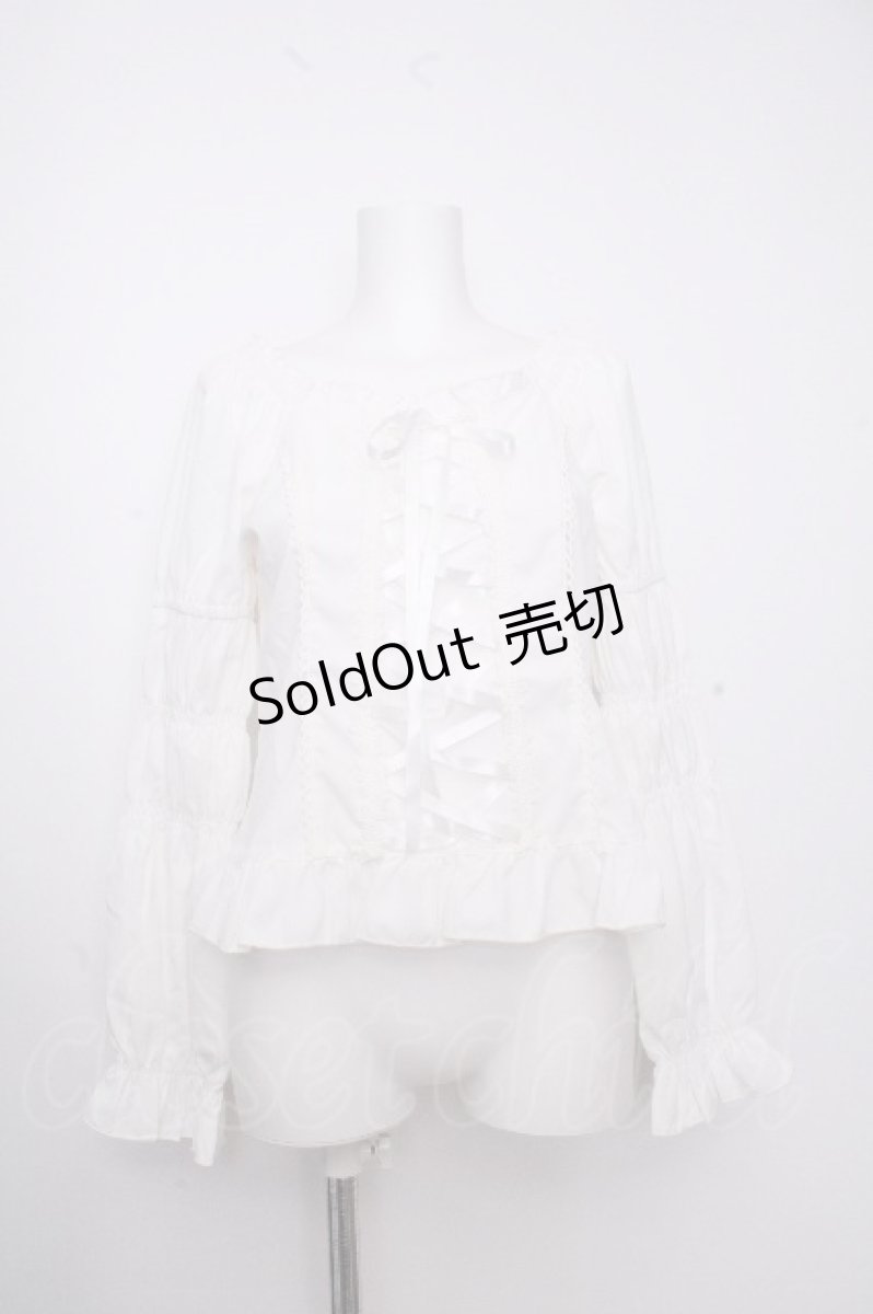 画像1: axes femme / グレースブラウス  白 S-26-09-14-013-AX-BL-HR-ZS (1)