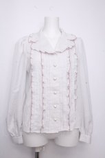 画像1: Ank Rouge / ハートボタンフリルピンタックブラウス  グレー S-26-09-14-014-CA-BL-HR-ZS (1)