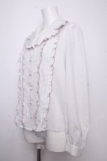 画像2: Ank Rouge / ハートボタンフリルピンタックブラウス  グレー S-26-09-14-014-CA-BL-HR-ZS (2)