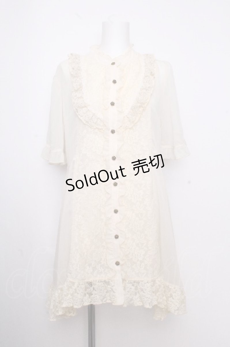 画像1: axes femme / バラレースチュニックブラウス  オフ S-26-09-14-018-AX-BL-HR-ZS (1)